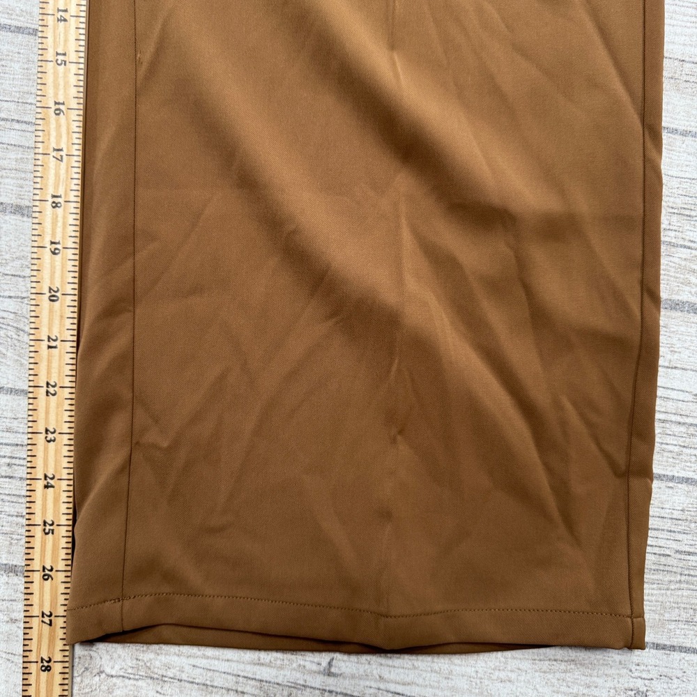 NEW Pretty Garden Pants Women's Large Brown Pleated High Waist Wide Leg Trousers - Picture 4 of 9